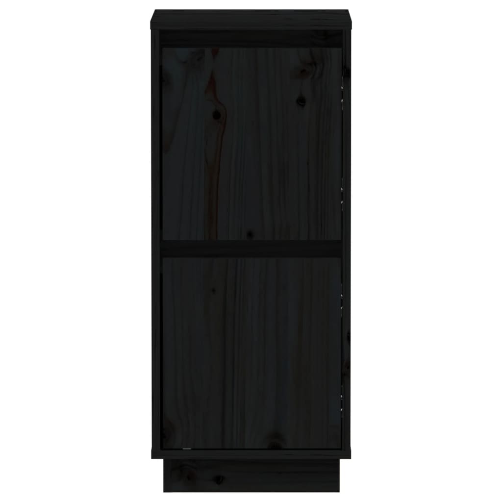 Credenze Nero 31,5x34x75 cm in Legno Massello di Pino
