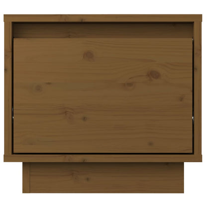 Comodino Marrone Ambrato 35x34x32 cm in Legno Massello di Pino