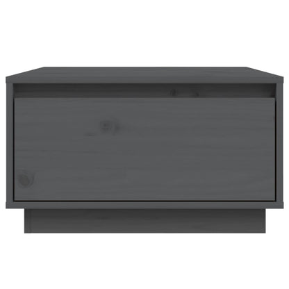 Tavolino da Salotto Grigio 55x56x32 cm Legno Massello di Pino