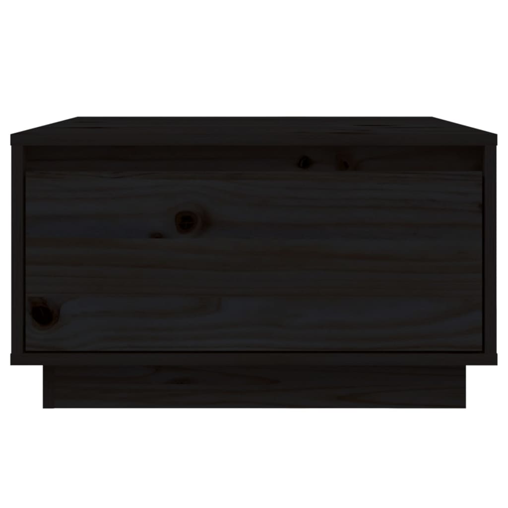 Tavolino da Salotto Nero 55x56x32 cm in Legno Massello di Pino