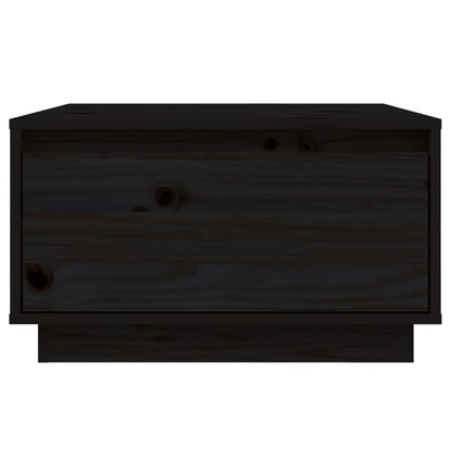 Tavolino da Salotto Nero 55x56x32 cm in Legno Massello di Pino