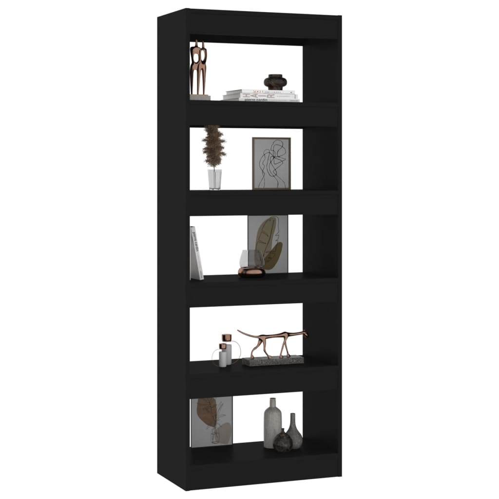 Libreria/Divisorio Nero 60x30x166 cm in Truciolato