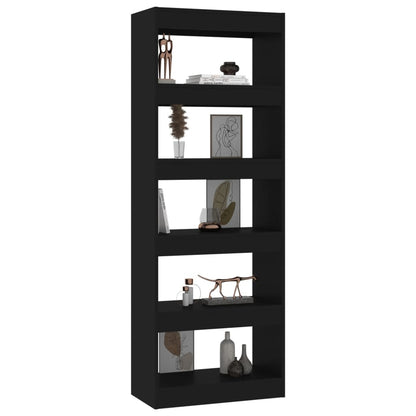 Libreria/Divisorio Nero 60x30x166 cm in Truciolato