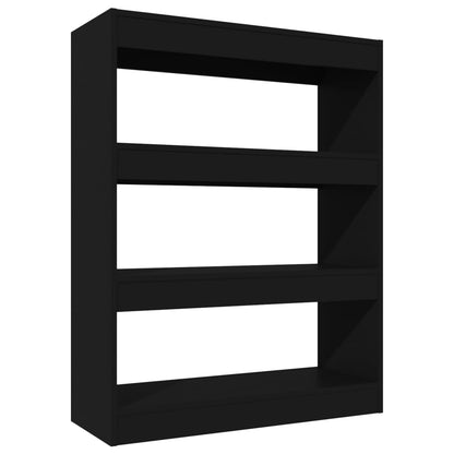 Libreria/Divisorio Nero 80x30x103 cm in Legno Multistrato