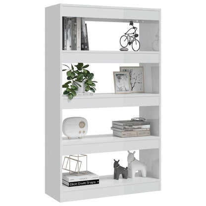 Libreria/Divisorio Bianco Lucido 80x30x135 cm in Truciolato