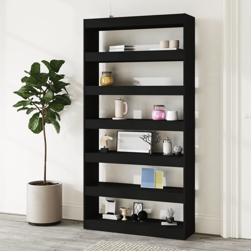 Libreria/Divisorio Nero 100x30x198 cm in Legno Ingegnerizzato