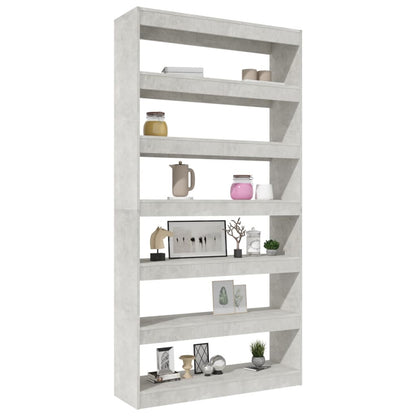 Libreria/Divisorio GrigioCemento 100x30x198cm Legno Multistrato