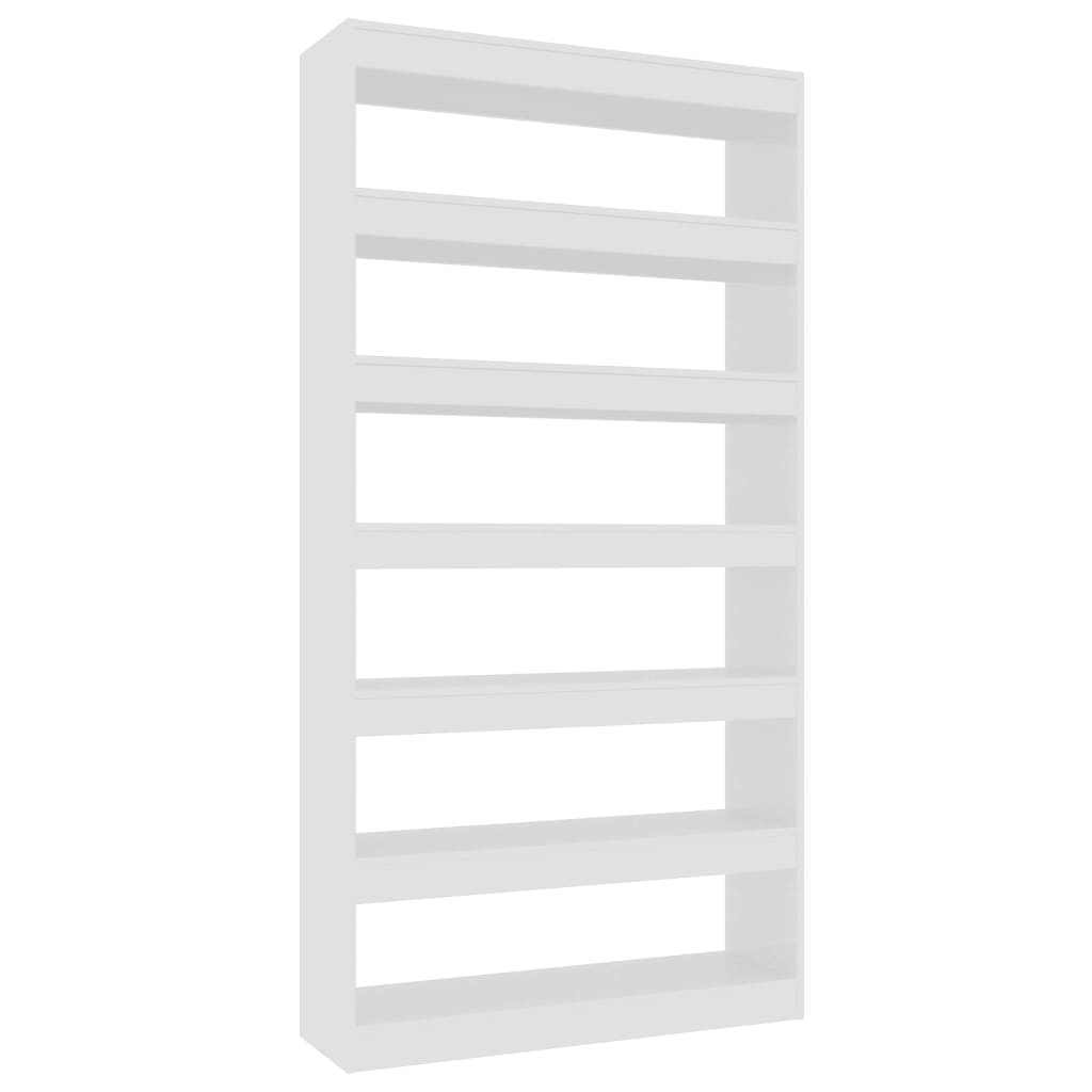 Libreria/Divisorio Bianco Lucido 100x30x198cm Legno Multistrato
