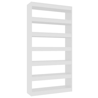 Libreria/Divisorio Bianco Lucido 100x30x198cm Legno Multistrato