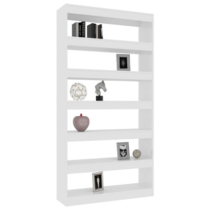 Libreria/Divisorio Bianco Lucido 100x30x198cm Legno Multistrato