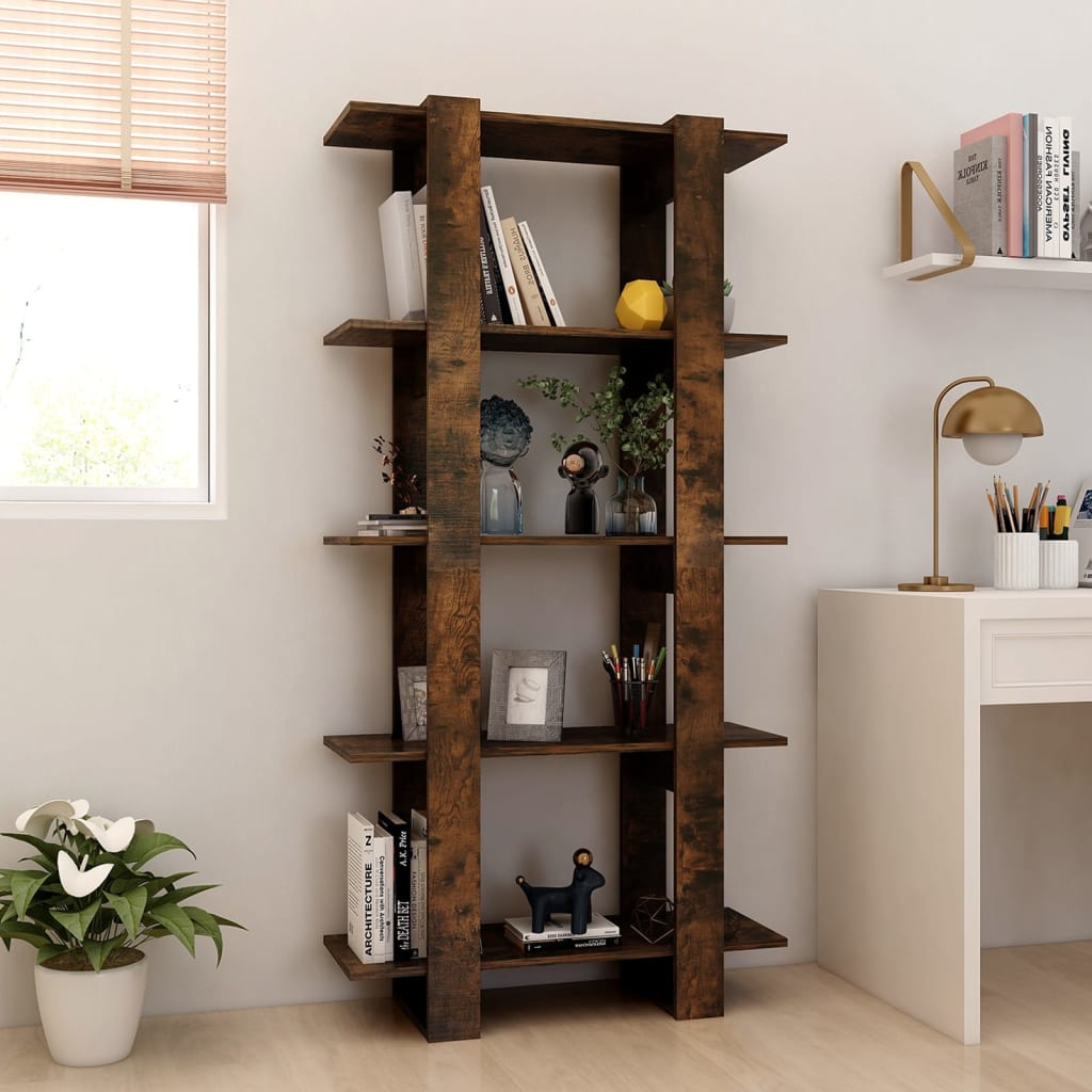 Libreria/Divisorio Rovere Fumo 80x30x160 cm in Truciolato