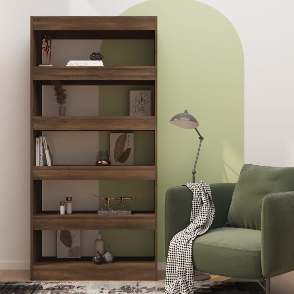 Libreria/Divisorio Marrone Rovere 80x30x166 cm in Truciolato