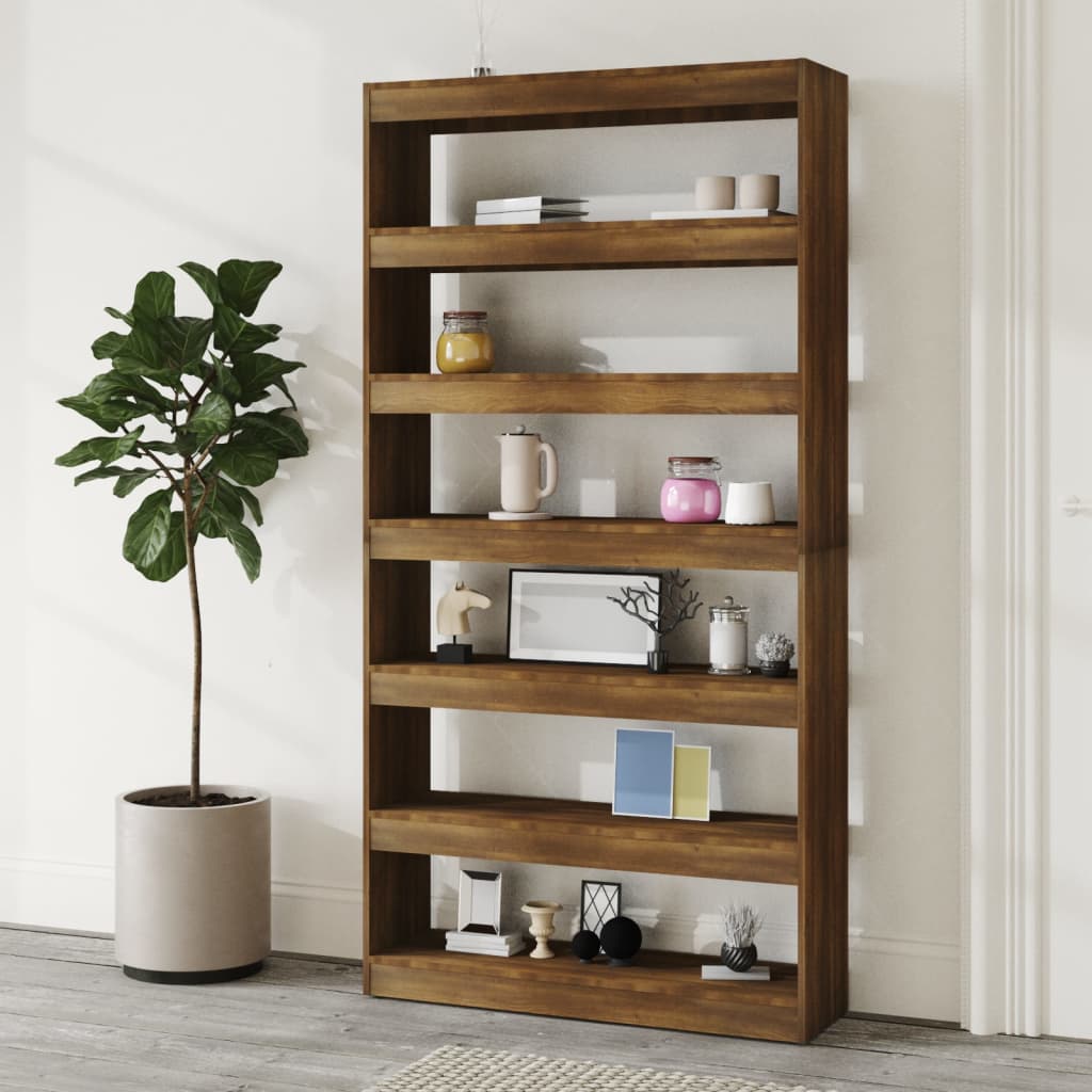 Libreria/Divisorio Rovere 100x30x198 cm in Legno Multistrato