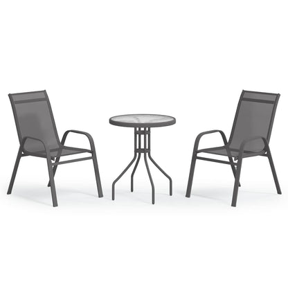 Set da Bistrot per Giardino 3 pz Grigio