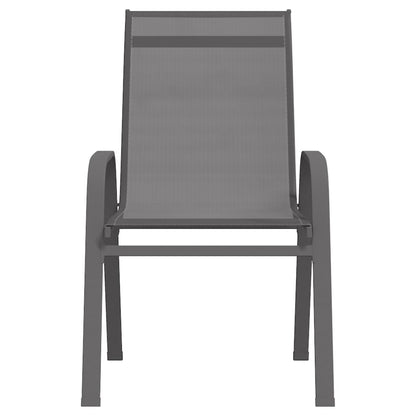 Sedie da Giardino Impilabili 4 pz in Tessuto Textilene Grigio