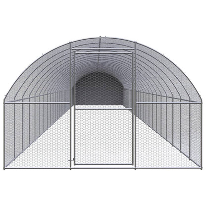 Pollaio per Esterni 3x24x2 m in Acciaio Zincato