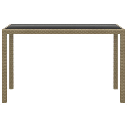 Set da Pranzo da Giardino 3 pz con Cuscini in Polyrattan Beige