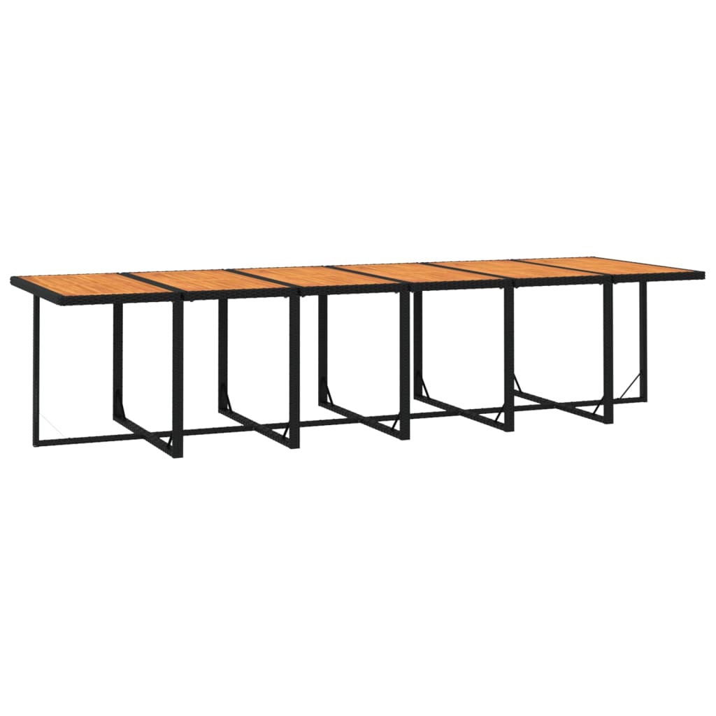 Set da Pranzo per Giardino 13 pz con Cuscini in Polyrattan Nero
