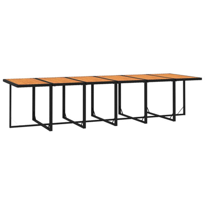 Set da Pranzo per Giardino 17 pz con Cuscini in Polyrattan Nero