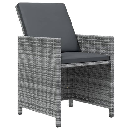 Set da Pranzo per Giardino 21 pz con Cuscini Polyrattan Grigio