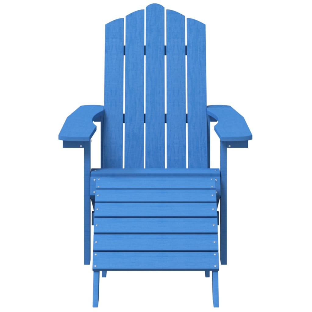 Sedie Giardino Adirondack 2 pz con Poggiapiedi HDPE Blu Acqua