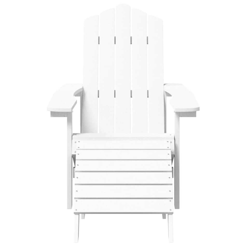 Sedia Giardino con Poggiapiedi e Tavolo Adirondack HDPE Bianco