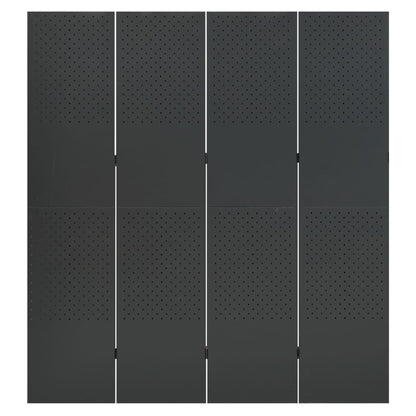 Paravento a 4 Pannelli 2 pz Antracite 160x180 cm in Acciaio