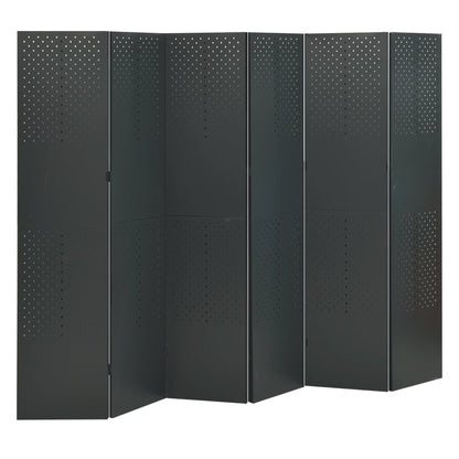 Paravento a 6 Pannelli 2 pz Antracite 240x180 cm in Acciaio