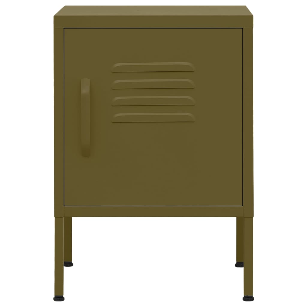 Comodini 2 pz Verde Oliva 35x35x51 cm in Acciaio