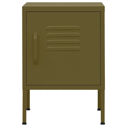 Comodini 2 pz Verde Oliva 35x35x51 cm in Acciaio
