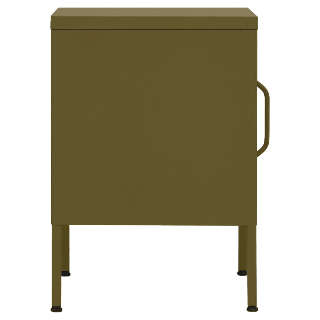 Comodini 2 pz Verde Oliva 35x35x51 cm in Acciaio