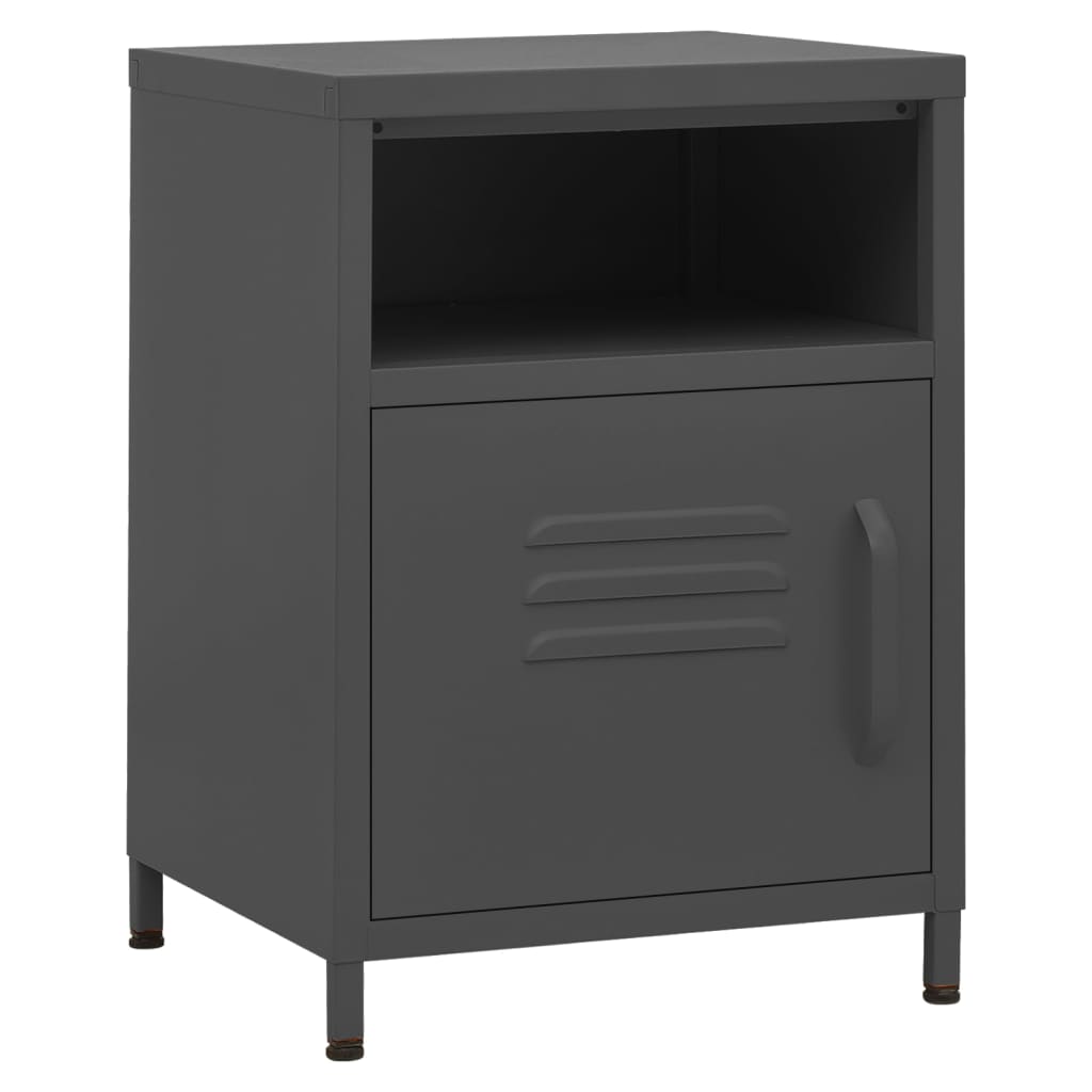 Comodini 2 pz Antracite 35x35x51 cm in Acciaio