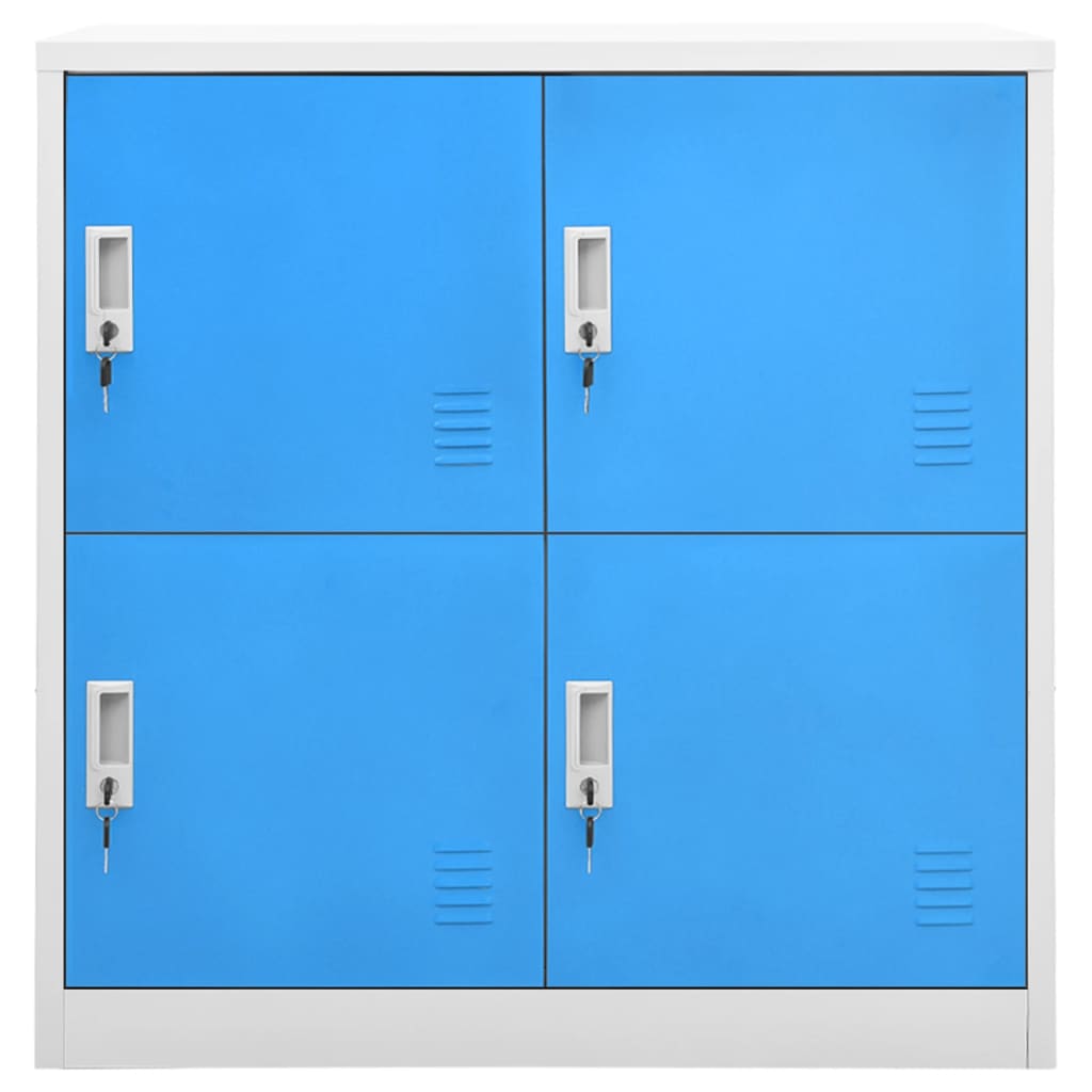 Armadietti e Chiavi 2pz Grigio Chiaro Blu 90x45x92,5cm Acciaio