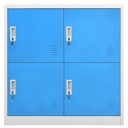 Armadietti e Chiavi 2pz Grigio Chiaro Blu 90x45x92,5cm Acciaio