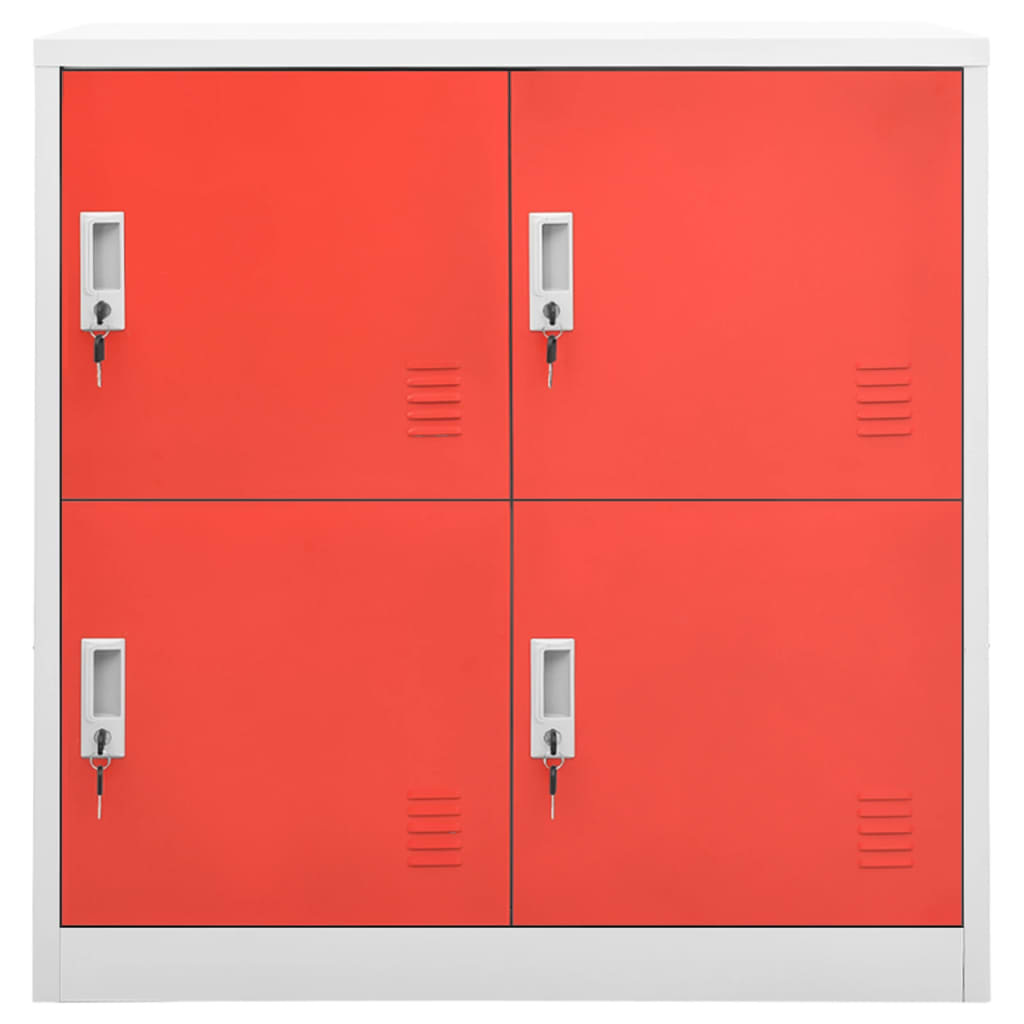 Armadietti Chiavi 2pz Grigio Chiaro Rosso 90x45x92,5cm Acciaio