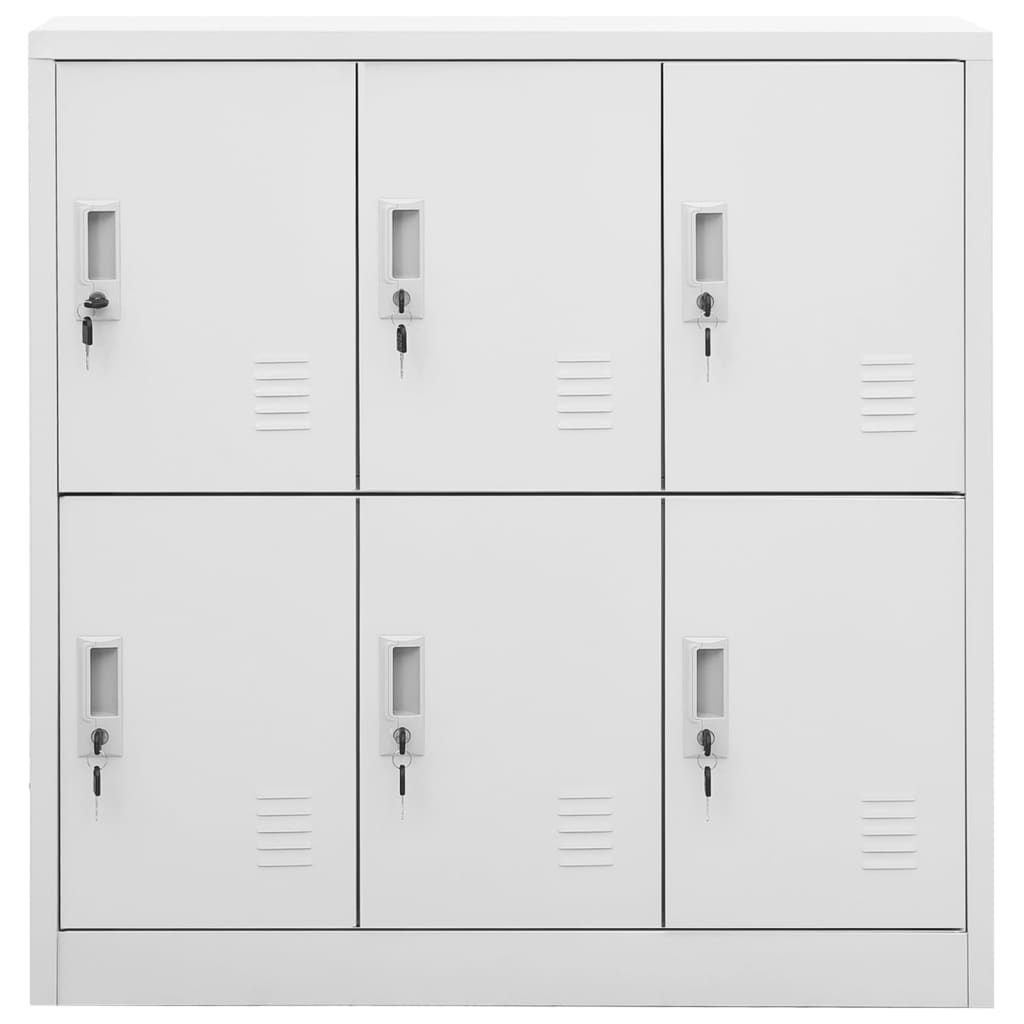Armadietti con Chiave 5 pz Grigio Chiaro 90x45x92,5 cm Acciaio