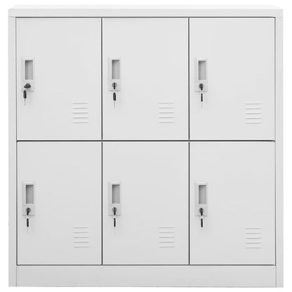 Armadietti con Chiave 5 pz Grigio Chiaro 90x45x92,5 cm Acciaio