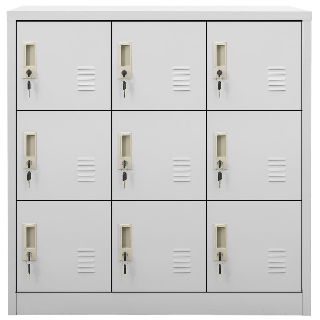 Armadietti con Chiave 2 pz Grigio Chiaro 90x45x92,5 cm Acciaio