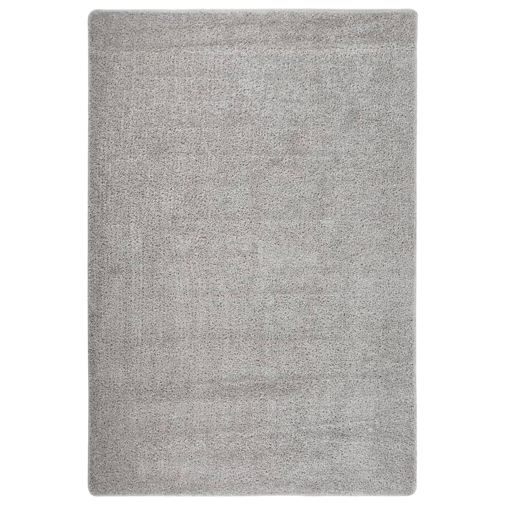 Tappeto Shaggy Grigio Chiaro 140x200 cm Antiscivolo