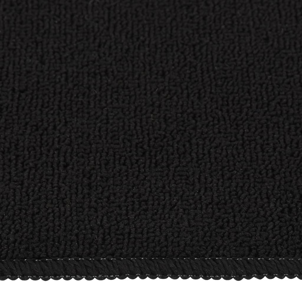 Tappetini per Scale 15 pz 60x25cm Neri Antiscivolo Rettangolari