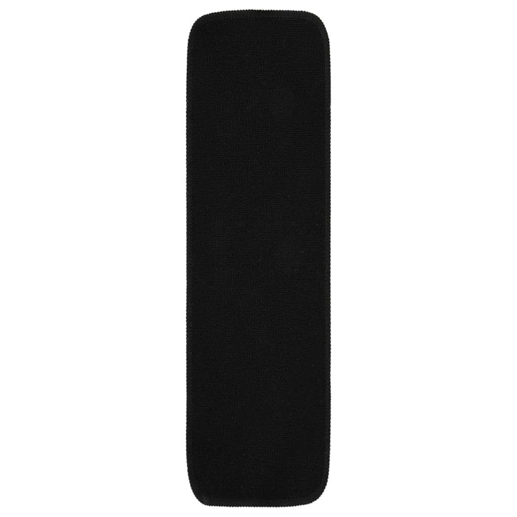 Tappetini per Scale Antiscivolo 15 pz 75x20cm Neri Rettangolari