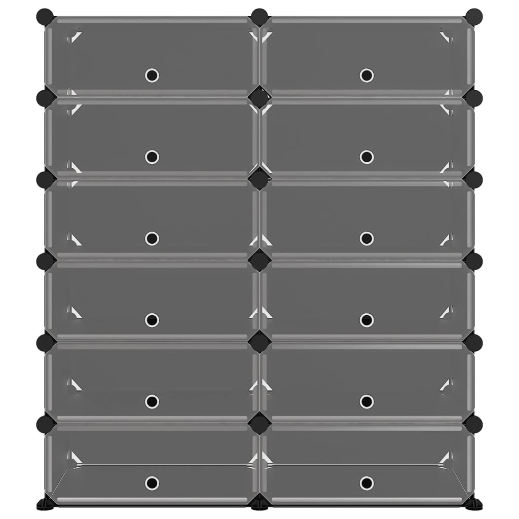 Scarpiera Nera 94,5x36,5x106 cm in PP