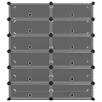 Scarpiera Nera 94,5x36,5x106 cm in PP