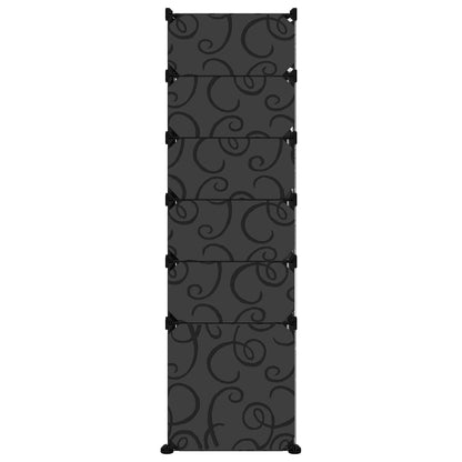 Scarpiera Nera 94x37x125 cm in PP
