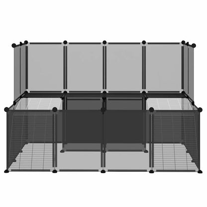 Gabbia per Piccoli Animali Nera 143x107x93 cm in PP e Acciaio