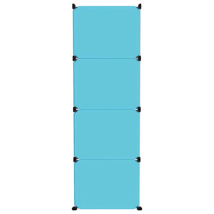 Scaffale Portaoggetti per Bambini con 12 Cubi Blu in PP