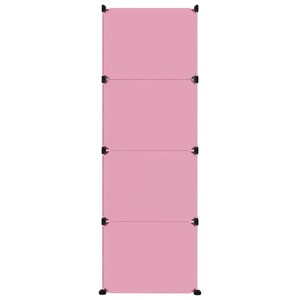 Scaffale Portaoggetti per Bambini con 12 Cubi Rosa in PP