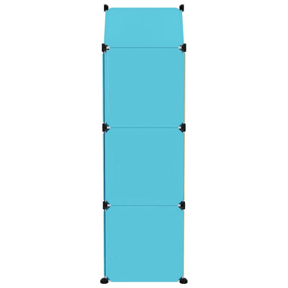 Scaffale Portaoggetti per Bambini con 8 Cubi Blu in PP