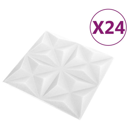 Pannelli Murali 3D 24 pz 50x50 cm Bianchi Origami 6 m²