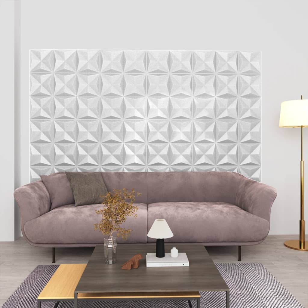 Pannelli Murali 3D 24 pz 50x50 cm Bianchi Origami 6 m²